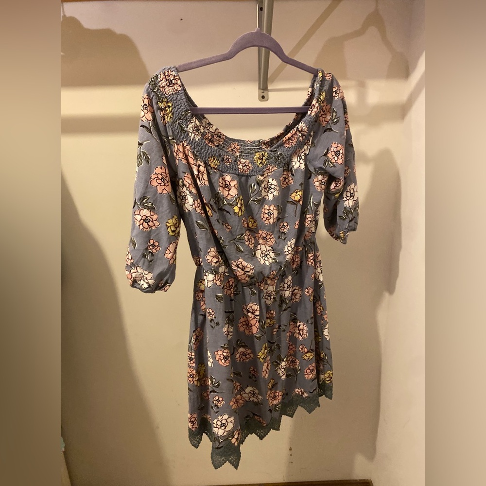 Trixxi Blue Floral Mini Dress